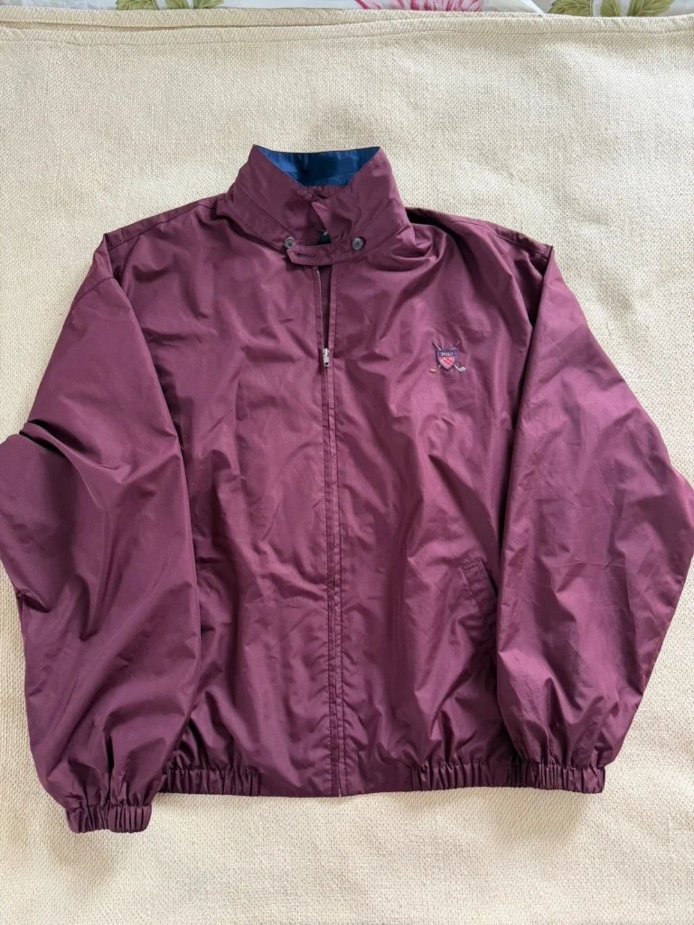 Ralph Lauren Polo Golf Jacket XXL Windbreaker Burgundy Maroon Embroidered Logo - Picture 2 of 11